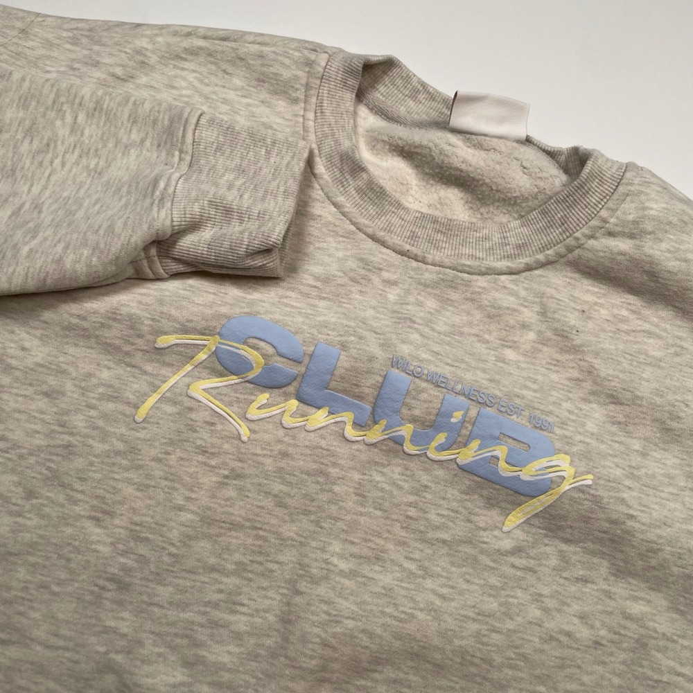 Wilo The Label Wellness Running Club Graphic Sweatshirt Heather Gray Women Large